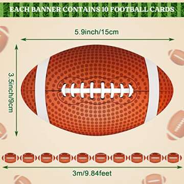 6 Pieces Football Banner Party Decorations Sports Paper Bunting Game Day Birthday Garland Football T...