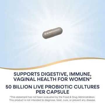 Nature's Way Women's Extra Strength** Fortify Probiotic, 50 Billion Live Cultures, Supports Digestive, Vaginal, & Immune Health*, Plant-Based Prebiotic Fiber, Non-GMO, 30 Capsules (Packaging May Vary)