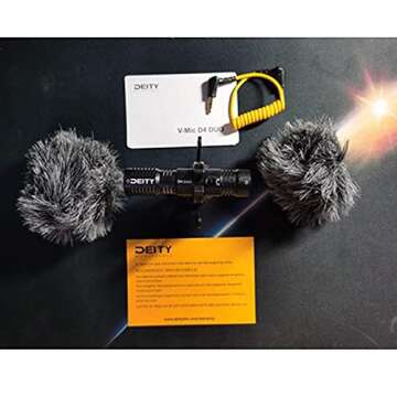 Deity V-Mic D4 Duo Video Microphone Dual Mono/Stereo Recording Interview Mic with Shock Mount for Vl...