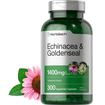 Horbäach Echinacea Goldenseal Capsules | 1400mg | 300 Count | Vegetarian, Non-GMO, Gluten Free Extr...