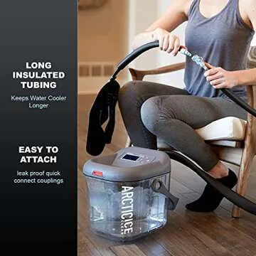 Circulating Cold Water Therapy Ice Machine Gen 2 by Arctic Ice Clear – for Knee, Elbow, Shoulder, Back Pain, Swelling, Sprains, Injuries (Arctic Ice Clear) (with Universal Pad)
