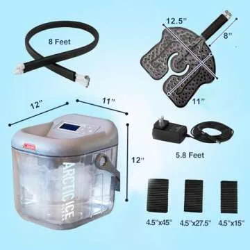 Circulating Cold Water Therapy Ice Machine Gen 2 by Arctic Ice Clear – for Knee, Elbow, Shoulder, Back Pain, Swelling, Sprains, Injuries (Arctic Ice Clear) (with Universal Pad)