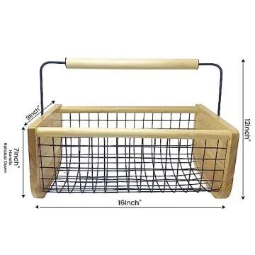 Garden Hod Harvesting Basket - Stylish Wooden Tool for Gardeners