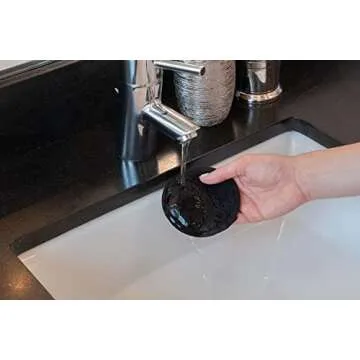 S&T INC. Makeup Remover Wipes for Skin Care with Laundry and Storage Bag, Reusable Makeup Wipes or Face Towels, Travel Essentials, Black, 4 In. Diameter, 5PK