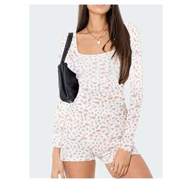 Women Ribbed 2 Piece Y2K Floral Sets for Summer