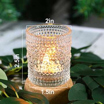 24 Pack Votive Candle Holders for Wedding Candle, Clear Glass DIY Wax Filling Romance Tealight Candl...