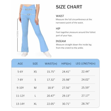 JOCMIC Girls Flare Leggings for Dance & Yoga