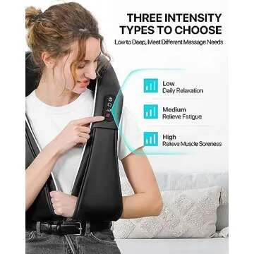 ALLJOY Shiatsu Neck and Back Massager with Heat for Relaxation