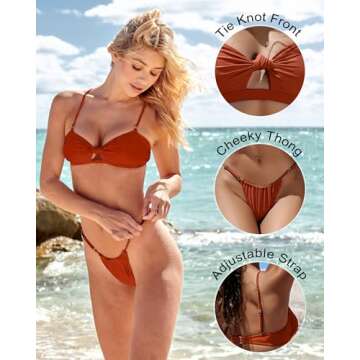 Honlyps Thong Bikini Set - Stylish Two Piece Swimsuits for Women