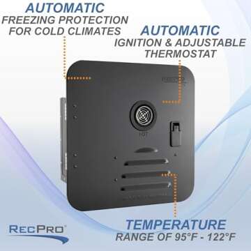 RecPro RV Tankless Water Heater for On-Demand Hot Water