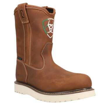 ARIAT BMVY9 Mens Rebar Wedge Orgullo Mexicano Waterproof Work Boot Aged Honey 14 Wide