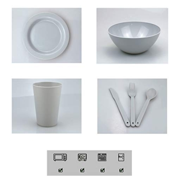 Portable Tableware Set for College Camping 24-Piece
