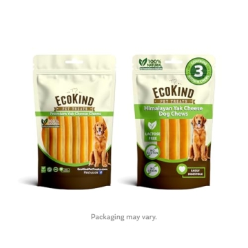 EcoKind Pet Treats Gold Yak Cheese Dog Chews for Large & Small Dogs