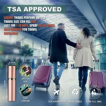 Fiwecos Perfume Travel Refillable Bottle Portable Atomizer Spray Bottle Fragrance Scent Pump Fill from Bottom Mini Pocket Size 5ml for Traveling and Outing (Rose gold + Black)