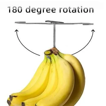 DIKALU Metal Banana Hanger - Under Cabinet Hook for Bananas or Other Kitchen Items. Keep Banana Fres...