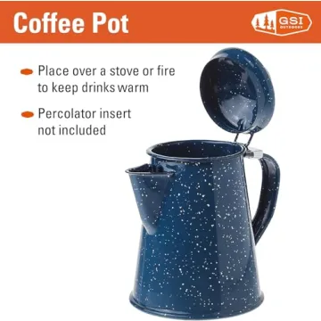 GSI Outdoors Enamel Coffee Pot - Ideal for Camping & Home