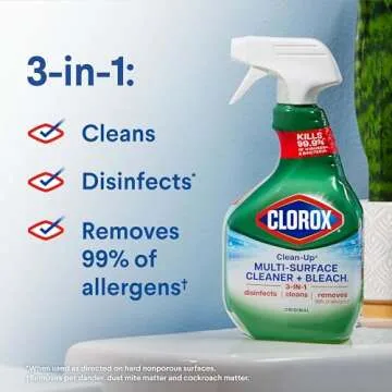 Clorox Clean-Up All Purpose Cleaner with Bleach Original, Household Essentials, 64 Ounce Refill Bottle (Package May Vary)