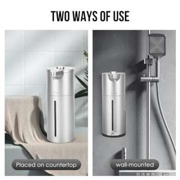 Aunmaon Automatic Soap Dispenser Touchless,Upgrade Adjustable Volume for Thick and Thin Liquid Battery Hand Soap Dispenser,Dish Soap Dispenser Kitchen Bathroom,Auto Soap Dispenser Hands Free Silver