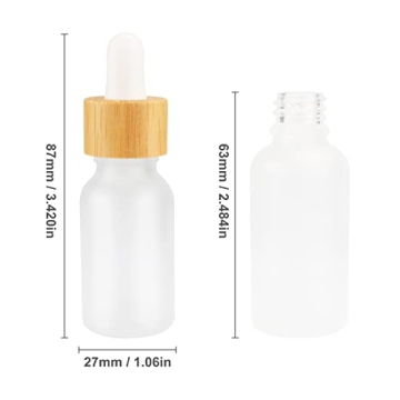 Elegant Frosted Glass Dropper Bottles with Bamboo Lids