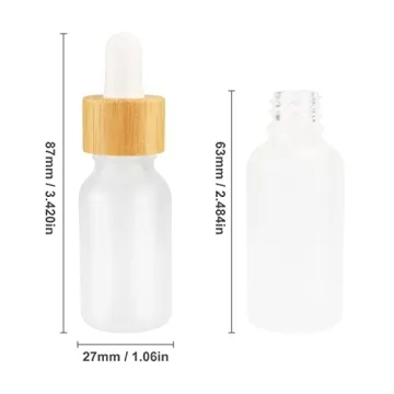 Elegant Frosted Glass Dropper Bottles with Bamboo Lids