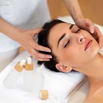 Elegant Frosted Glass Dropper Bottles with Bamboo Lids