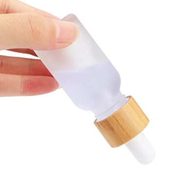 Elegant Frosted Glass Dropper Bottles with Bamboo Lids