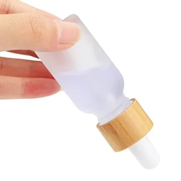Elegant Frosted Glass Dropper Bottles with Bamboo Lids