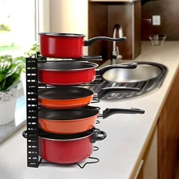 Vdomus Adjustable Pots and Pans Rack for Kitchen Storage