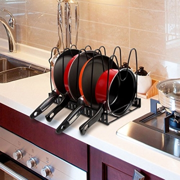 Vdomus Adjustable Pots and Pans Rack for Kitchen Storage