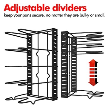 Vdomus Adjustable Pots and Pans Rack for Kitchen Storage