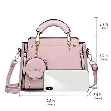 Xiaoyu Fashion Purses and Handbags for Women Ladies Crossbody Bags Top Handle Satchel Shoulder Bags Small Totes (Pink)