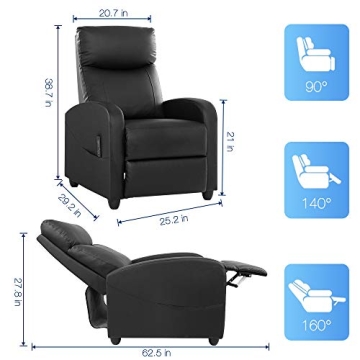 Smug Massage Recliner Chair Adjustable PU Leather Armchair