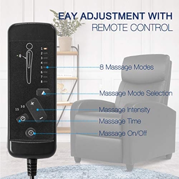 Smug Massage Recliner Chair Adjustable PU Leather Armchair