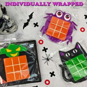 Leetous Halloween Tic Tac Toe Party Favors Games for Kids 6 Pack, Halloween Treats Non Candy Basket Goodie Bag Stuffer Fillers for Toddlers, Classroom Toys Gifts Prizes for Boys Girls