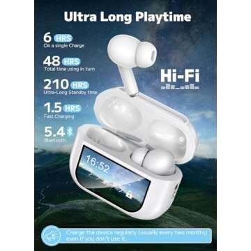 Szwdo Wireless Earbuds - Bluetooth 5.4 with Touch Screen