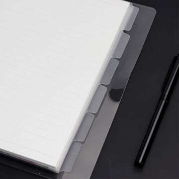 6 Holes Transparent PVC Binder Divider Pages with Tabs Clear Paper Sheet Index Dividers A5 Index Dividers for Notebook Journal Diary Planner Memo Notepad 6 Sheets Per Set