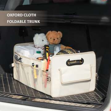 JiatuA Car Trunk Organizer, Car Organizers and Storage Collapsible Multi Compartment Container Box, ...