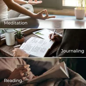 Mindful Meditation Candle Set with 12 Mini Taper Beeswax Candles with Brass Holder for Prayer & Reflection, Relaxation Gifts for Women Stress, Serenity Thinking of You Gift