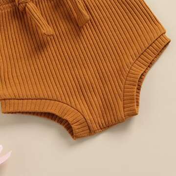 fhutpw Newborn Baby Suspender Shorts - Stylish Ribbed Bloomers