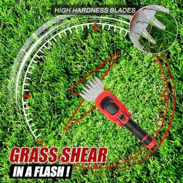 NEU MASTER Cordless Grass Shears, 2-in-1 Hedge Trimmer & Grass Trimmer, 7.2V Electric Hedge Trimmer with Rechargeable 2.0Ah Battery and Charger, Handheld Grass Cutter for Garden Yard Lawn