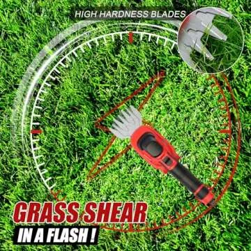 NEU MASTER Cordless Grass Shears, 2-in-1 Hedge Trimmer & Grass Trimmer, 7.2V Electric Hedge Trimmer with Rechargeable 2.0Ah Battery and Charger, Handheld Grass Cutter for Garden Yard Lawn