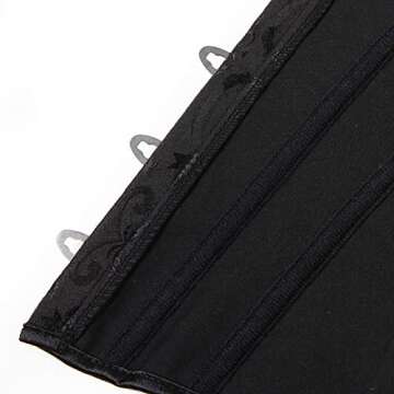 Kranchungel Women's Vintage Palace Jacquard Strapless Overbust Corset Bustier Bodyshaper Large Black