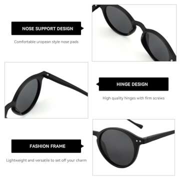 ZENOTTIC Polarized Round Sunglasses, Stylish Sunglasses for Men and Women Retro Classic, Multi-Style Selection
