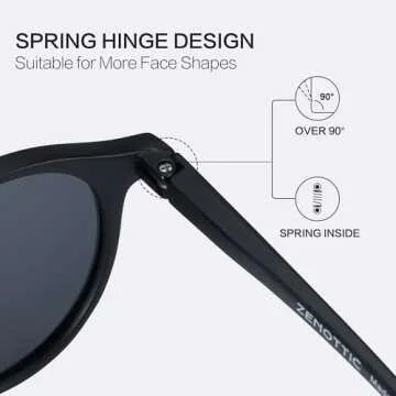 ZENOTTIC Polarized Round Sunglasses, Stylish Sunglasses for Men and Women Retro Classic, Multi-Style Selection
