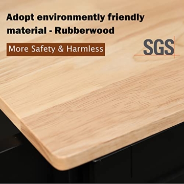 PHI VILLA Portable Kitchen Island with Drop Leaf and Storage