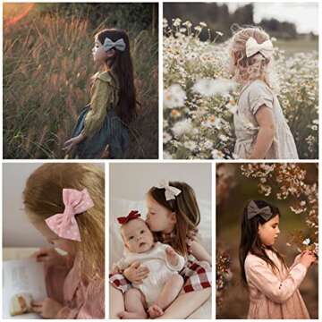 20pcs Baby Girl Hair Bows Clips Fully Lined Alligator Clips Barrettes Hair Accessories for Little Girls Toddler School Age Kids Teens Gifts