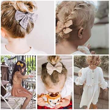 20pcs Baby Girl Hair Bows Clips Fully Lined Alligator Clips Barrettes Hair Accessories for Little Girls Toddler School Age Kids Teens Gifts