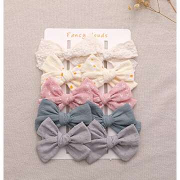 20pcs Baby Girl Hair Bows Clips Fully Lined Alligator Clips Barrettes Hair Accessories for Little Girls Toddler School Age Kids Teens Gifts