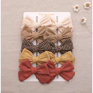 20pcs Baby Girl Hair Bows Clips Fully Lined Alligator Clips Barrettes Hair Accessories for Little Girls Toddler School Age Kids Teens Gifts