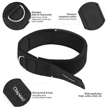 2pcs Fitness Thigh Straps Padded D-Ring Ankle Strap Leg Cuffs for Gym Cable Machines Thigh Straps Fi...